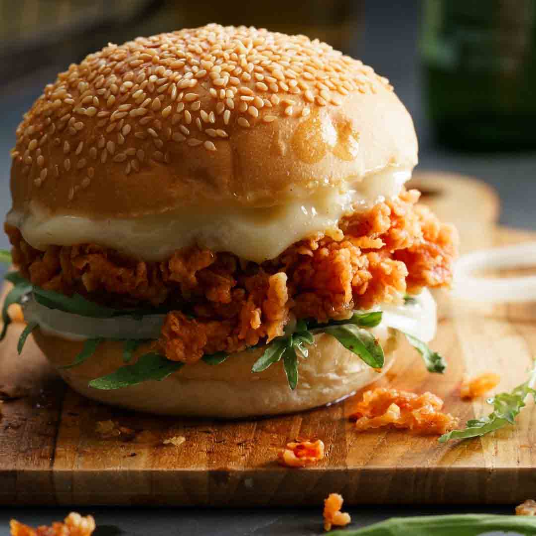 Hot Tandoori Fried Chicken Burger