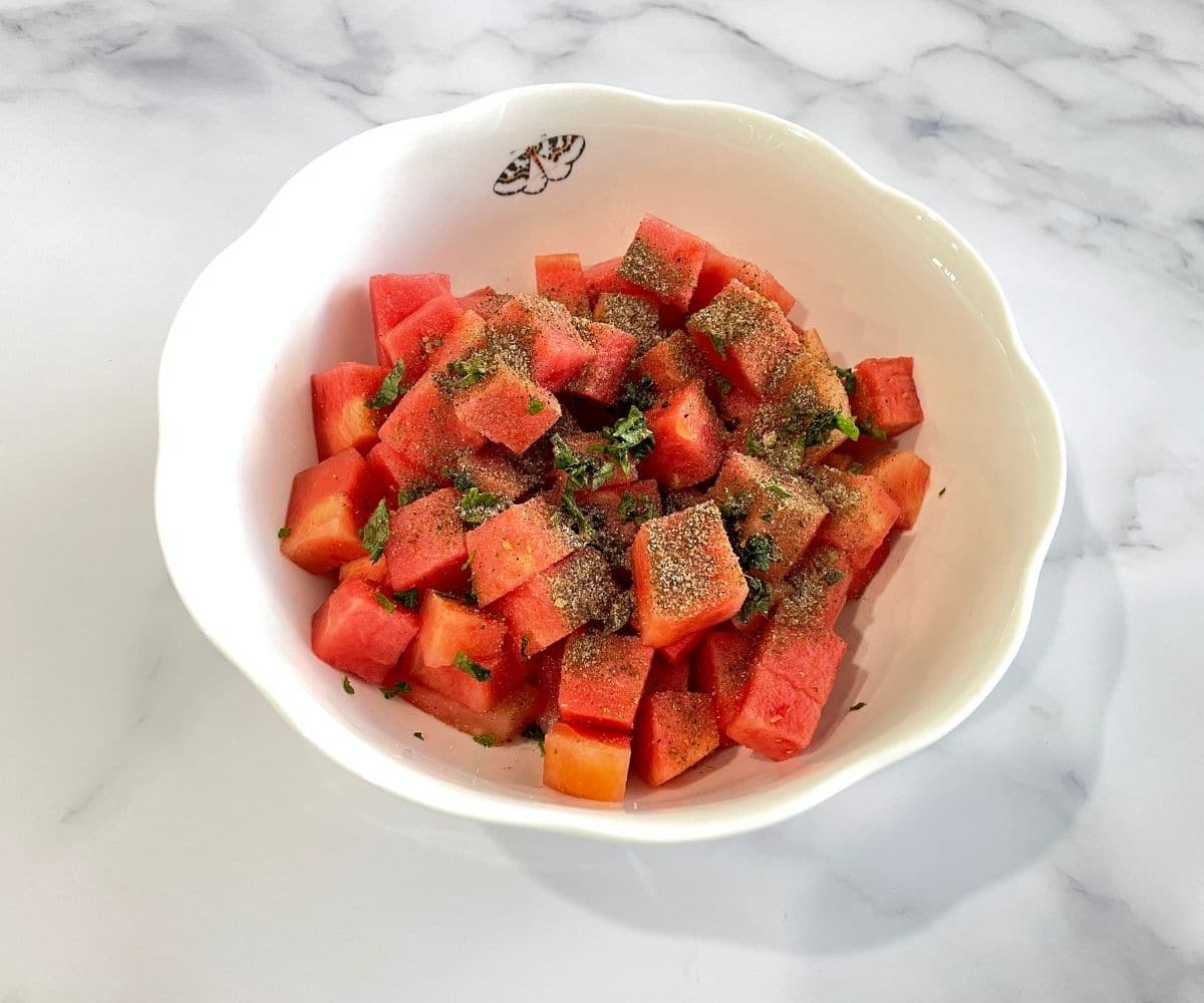 Watermelon Salad with Chaat Masala