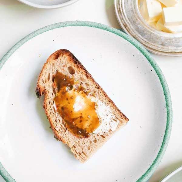 Toasted bread with Kissan Pineapple Jam and cream cheese