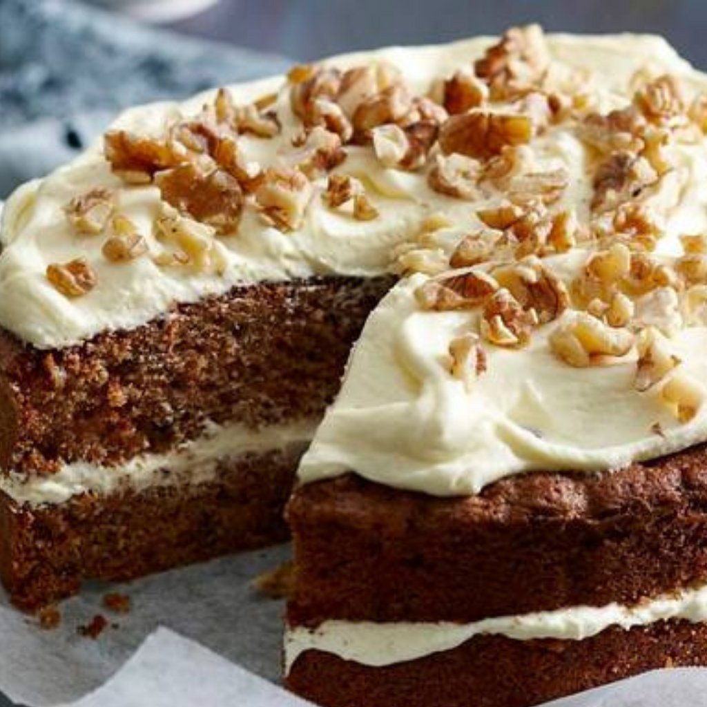 Carrot cake with garam masala and cream cheese frosting