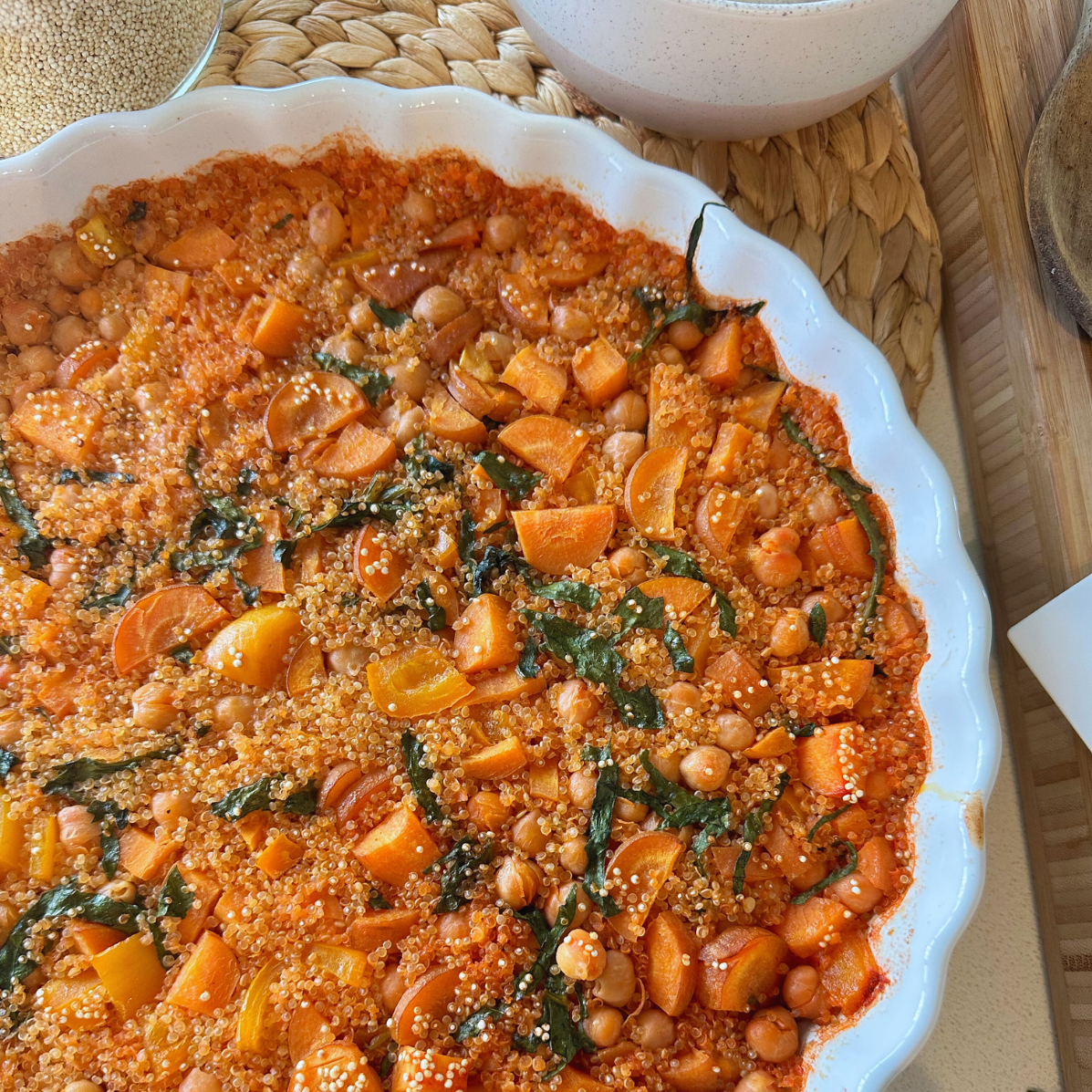 Tandoori Quinoa and Chickpeas Casserole