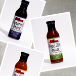 Tamarind Sauce, Sweet Chili Sauce and Hot Chili Sauce 350 ml. Dipping Sauces