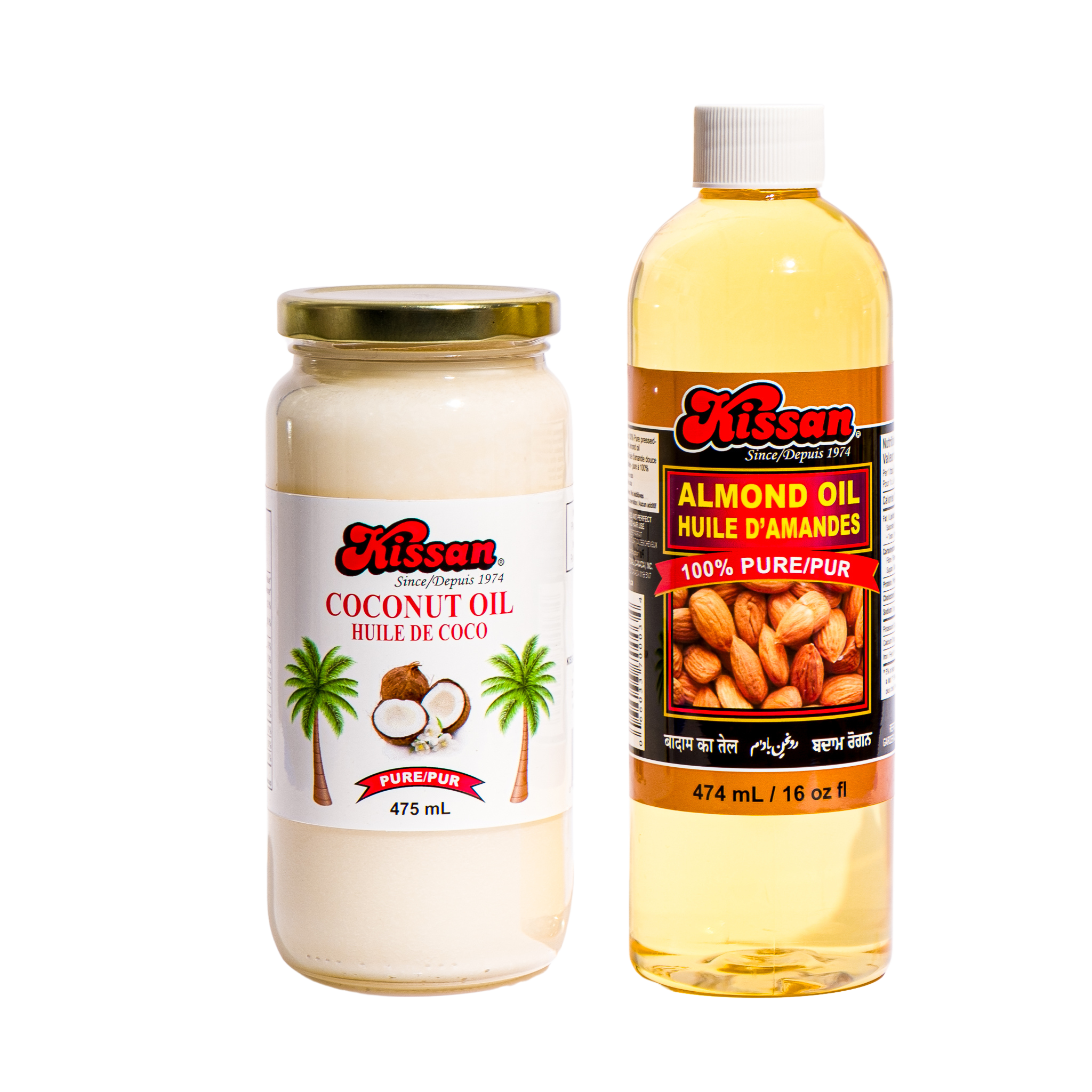 Kissan Coconut Oil 475ml Kissan Almond Oil 16oz 100% Pure oils 