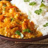Shrimp Curry with Kissan Curry Masala and rice
