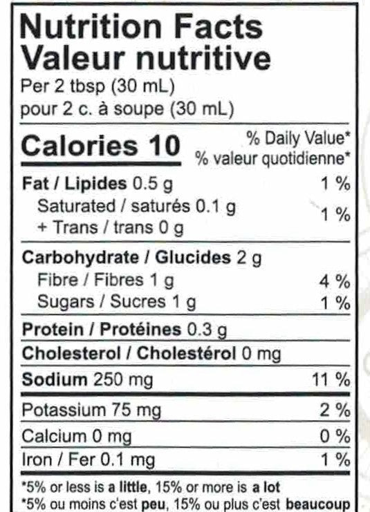 Kissan Hot Chili Sauce 350ml Nutritions Facts